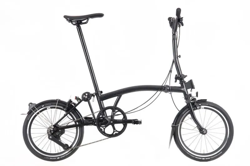 Brompton P Line 4 Speed Mid Bar 2026 Folding Bike - Midnight Black 54T
