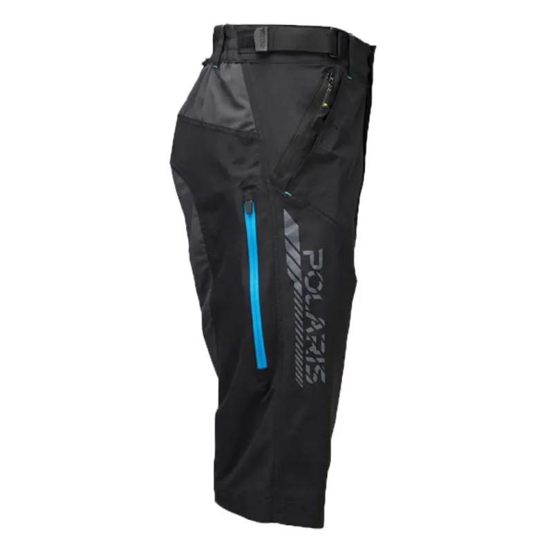 Polaris AM 500 Repel Windproof 3/4 Baggy Shorts - Black/Graphite/Cyan-2