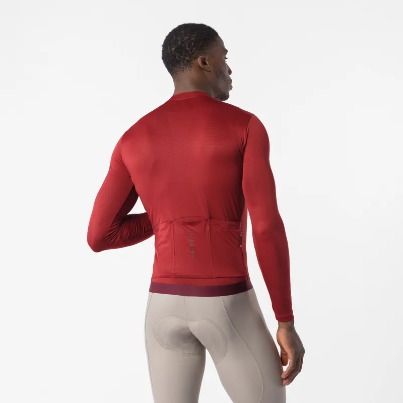 Castelli Espresso 2 Men's Long Sleeve Jersey - Garnet-1
