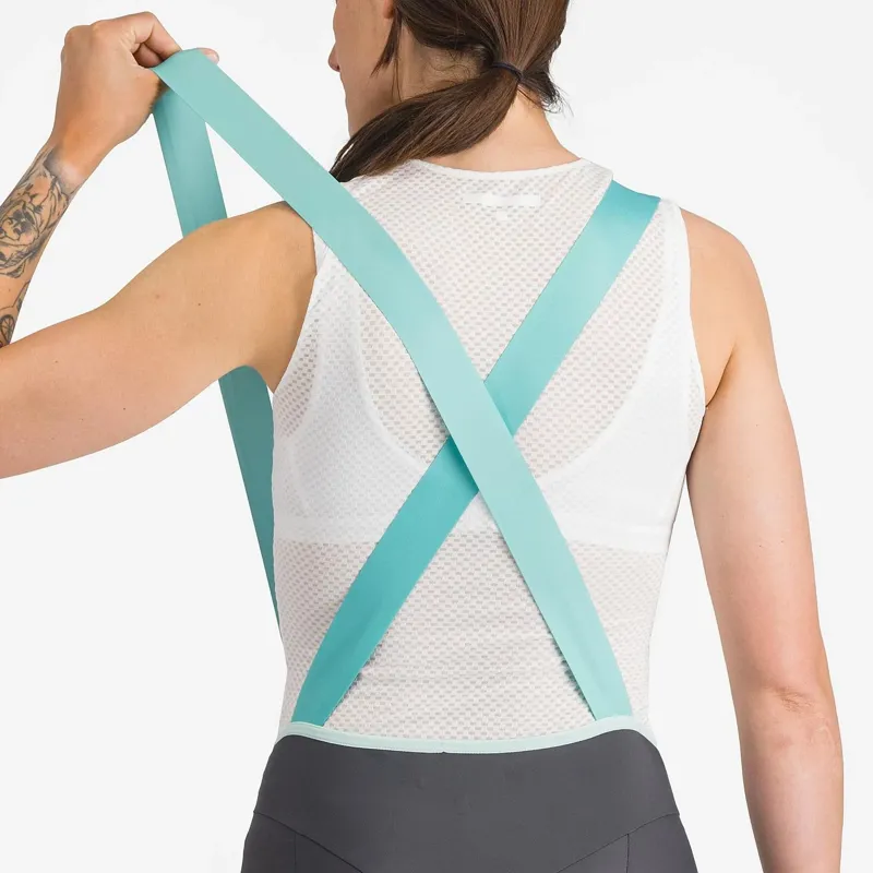 Castelli Prima 2 DT Women's Bib Shorts - Dark Grey/Pool Blue-3