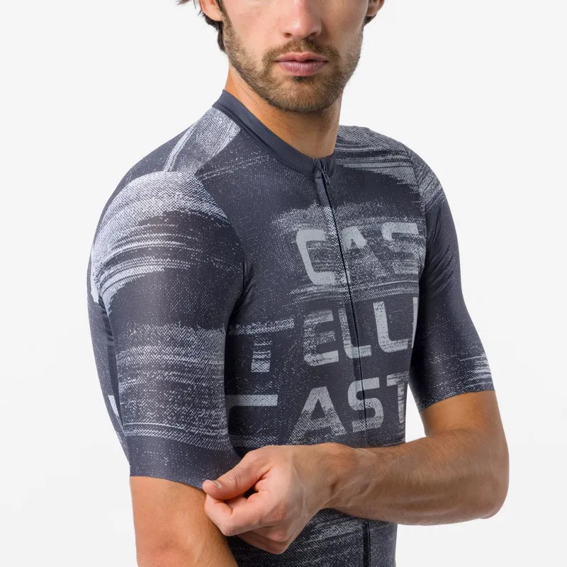 Castelli Stratus Logo Men's Short Sleeve Jersey - Twilight Blue/Winter Sky-4