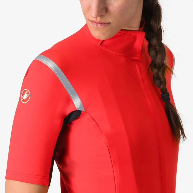 Castelli Gabba RoS 2 Women's Short Sleeve Jersey - Hibiscus/Silver Reflex-5