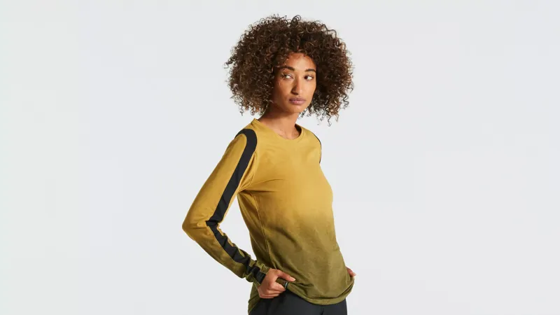 Specialized Trail Women's Long Sleeve Jersey - Harvest Gold Spray-1