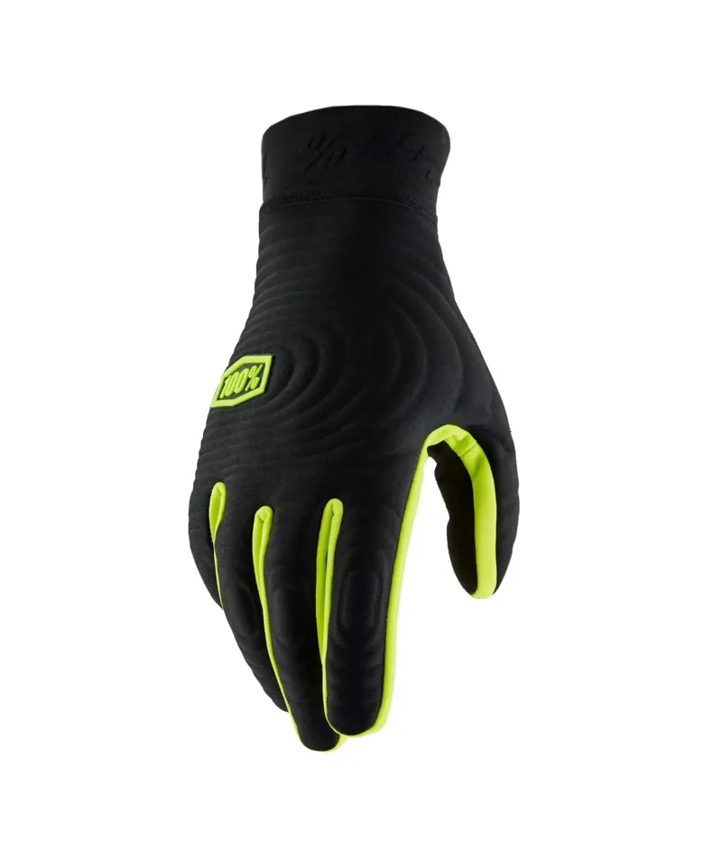 100 Percent Brisker Xtreme Long Finger Gloves - Fluo Yellow/ Black