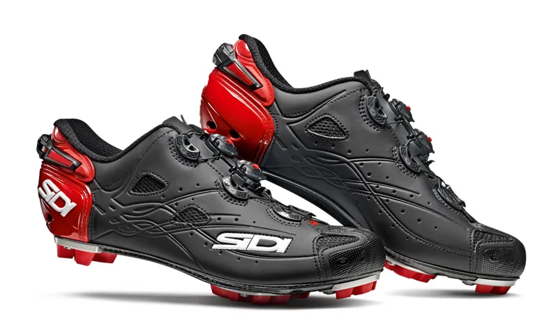 Sidi Tiger SRS Matt Carbon MTB Shoes Matt Black Red
