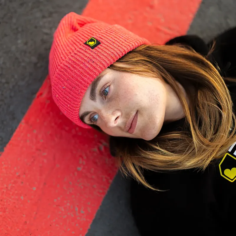 Burgtec Smuggler's Beanie Hat - Raspberry Speckle-4