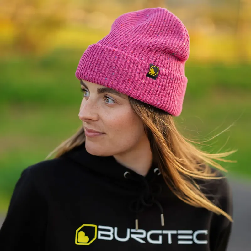 Burgtec Smuggler's Beanie Hat - Fuchsia Speckle-4