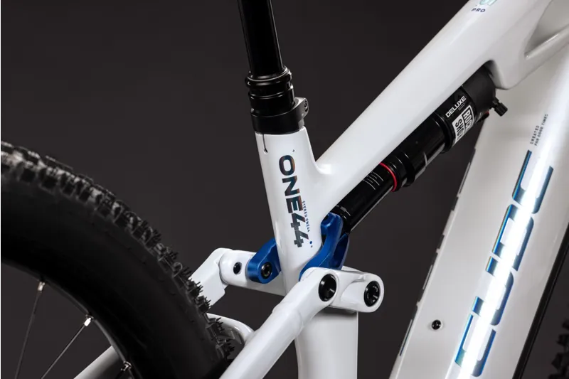 Cube Stereo Hybrid One44 HPC Pro 800 2027 Electric MTB -White/Blue-3