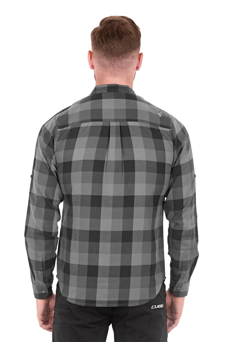 Cube Long Sleeve Work Shirt - Grey Check -2
