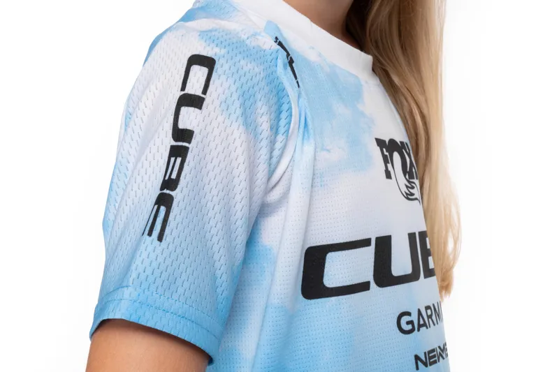 Cube Rookie X ActionTeam Short Sleeve MTB Kids Jersey - Topas Blue-4
