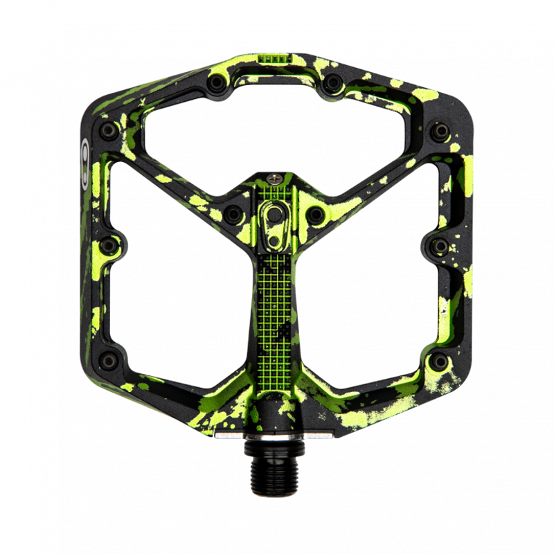 Crank Brothers Stamp 7 MTB Flat Pedals - Black/Green-1