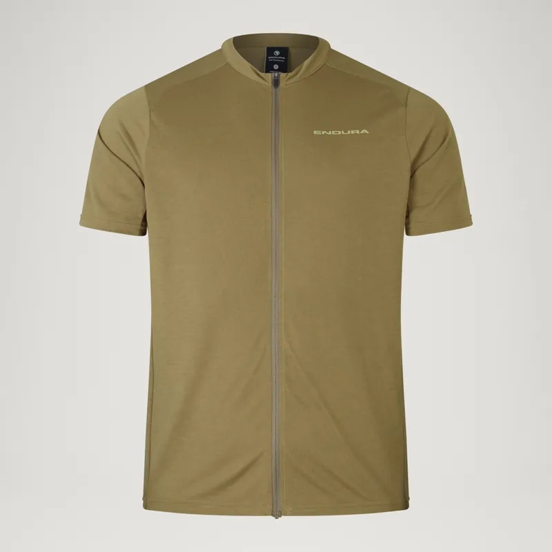 Endura Loop Men's Zipped Short Sleeve Jersey - Tweed Green