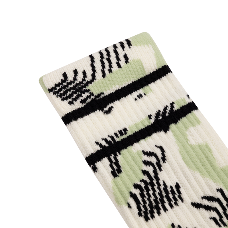 Burgtec Everyday Crew Patterned Sock - Snazzy Sage-3