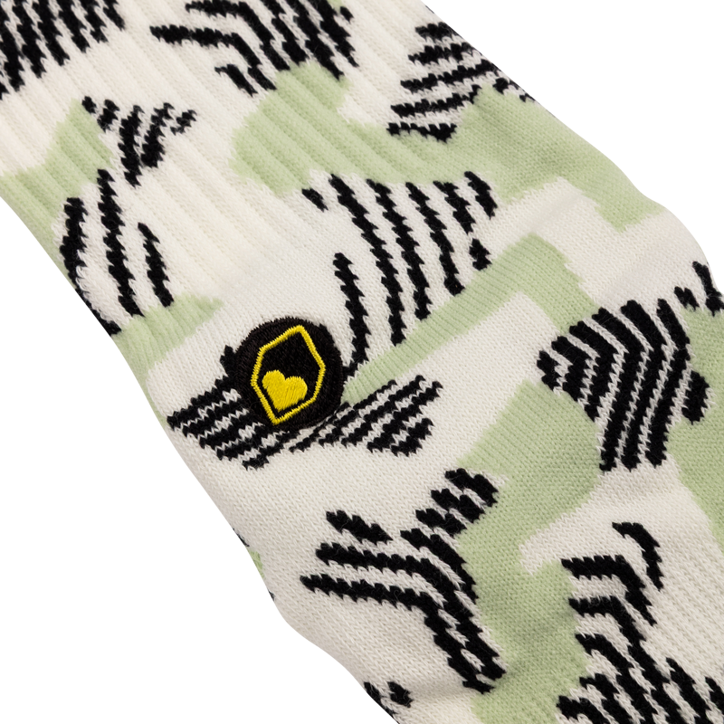Burgtec Everyday Crew Patterned Sock - Snazzy Sage-2
