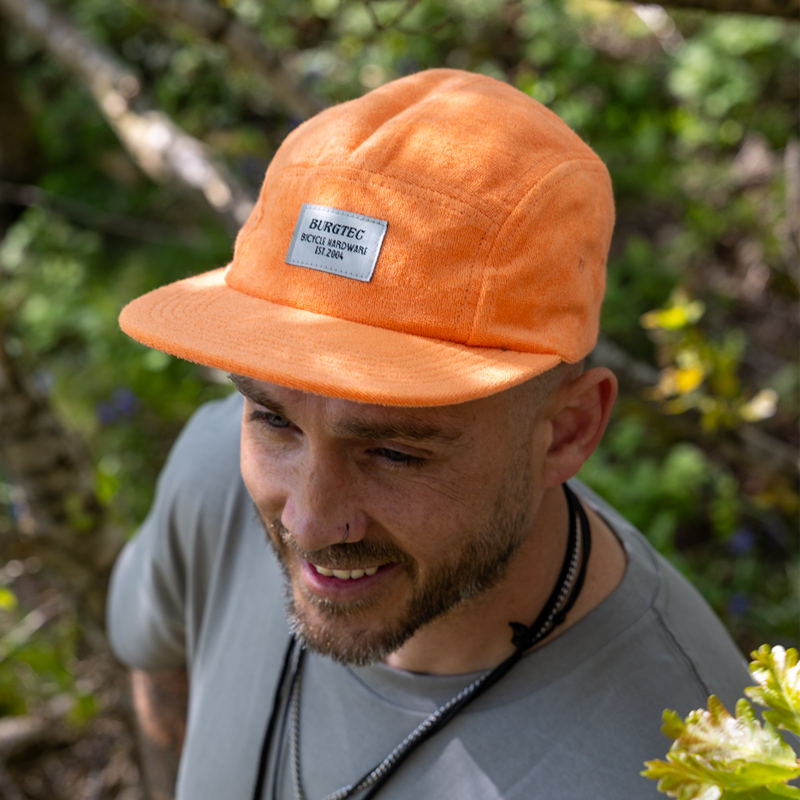 Burgtec Arcade Five Panel Cap - Sherbet Orange-7