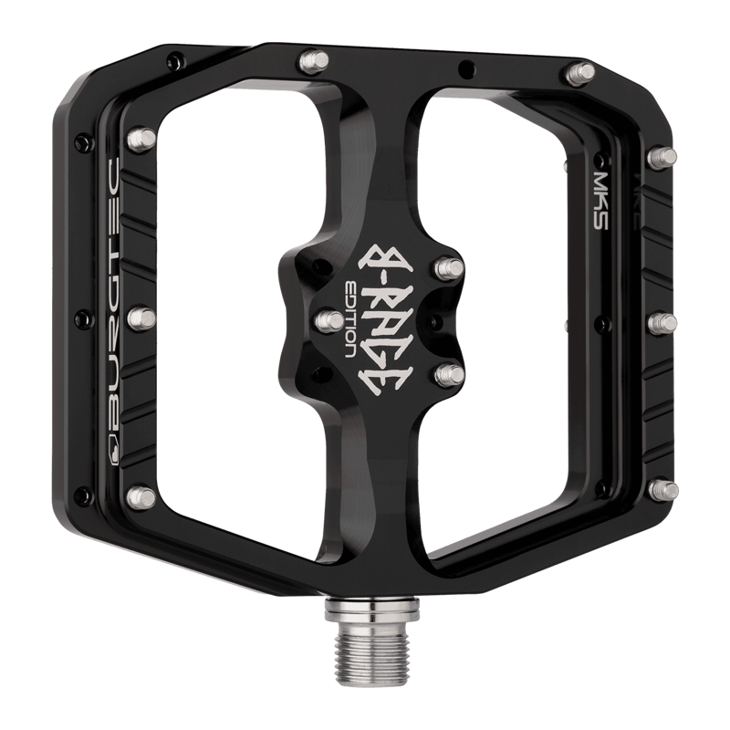 Burgtec Penthouse MK5 B-Rage Edition Flat MTB Pedals - Burgtec Black