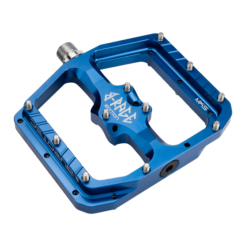 Burgtec Penthouse MK5 B-Rage Edition Flat MTB Pedals - Deep Blue-1