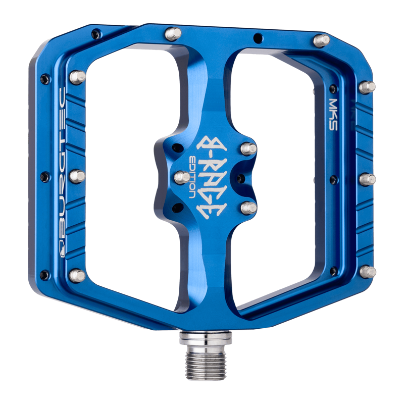 Burgtec Penthouse MK5 B-Rage Edition Flat MTB Pedals - Deep Blue