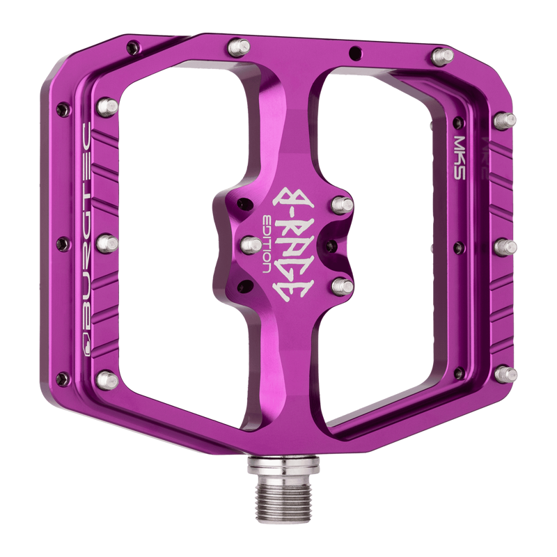 Burgtec Penthouse MK5 B-Rage Edition Flat MTB Pedals - Purple Rain