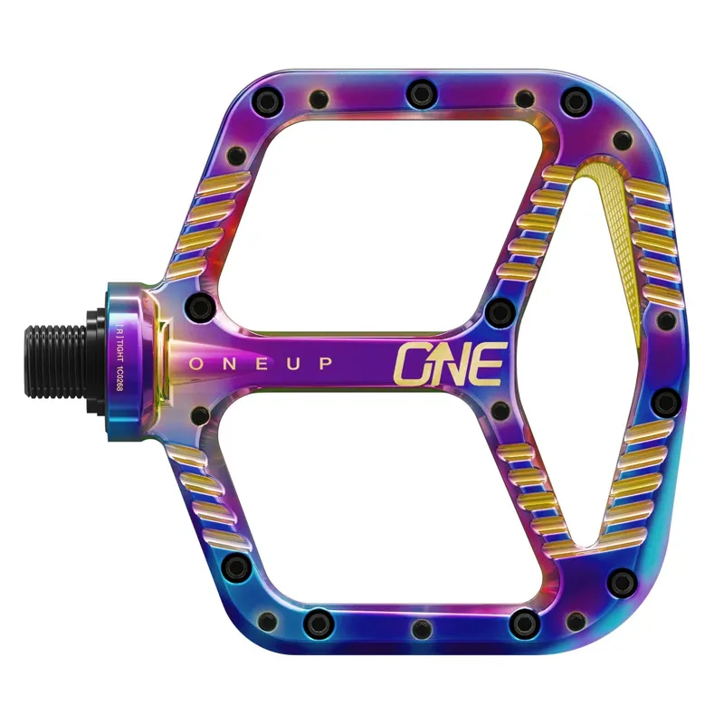 One Up Aluminium Flat MTB Pedals - Oil Slick