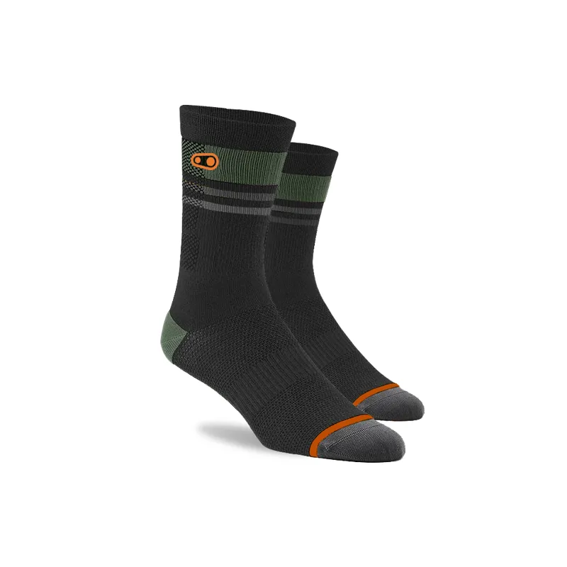 Crank Brothers Icon MTB Socks - Black/Green