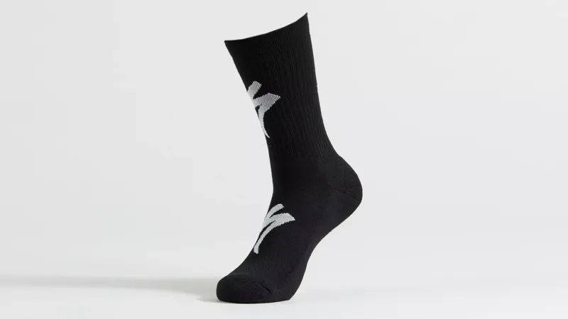 Specialized Techno MTB Tall Logo Men's Socks - Black/White-1