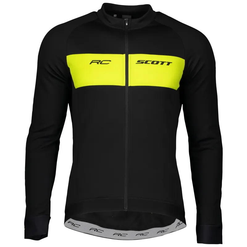 Scott RC Warm Men's Long Sleeve Jersey - Black/Sulphur Yellow - Small