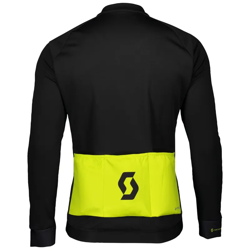Scott RC Warm Men's Long Sleeve Jersey - Black/Sulphur Yellow - Small-1