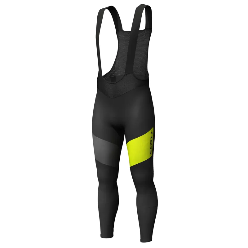 Scott RC Warm Bib Tights - Black/Sulphur Yellow - XXL