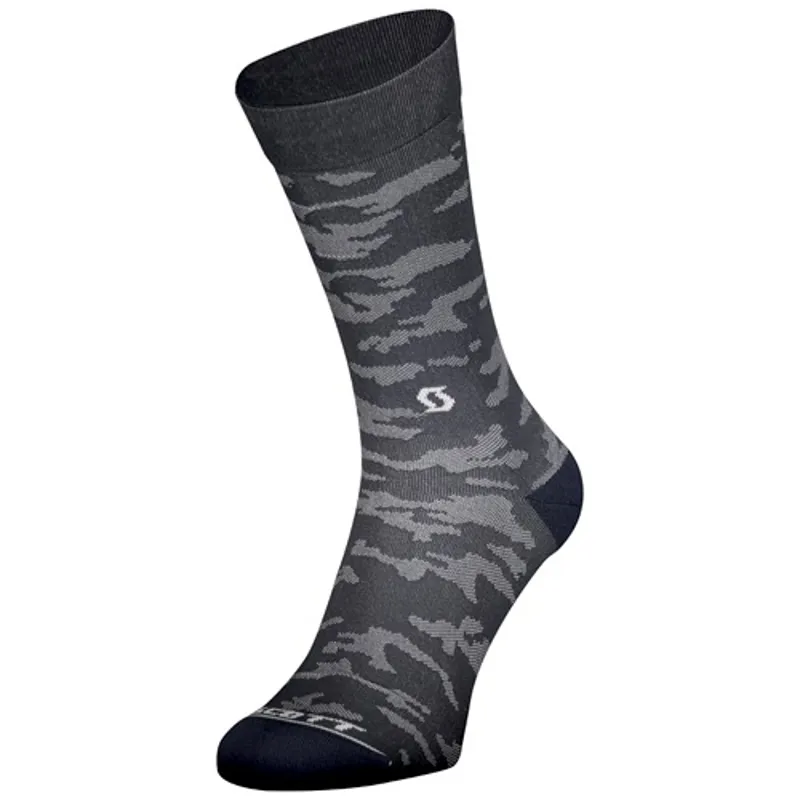 Scott Trail Camo Crew Socks - Dark Grey/White