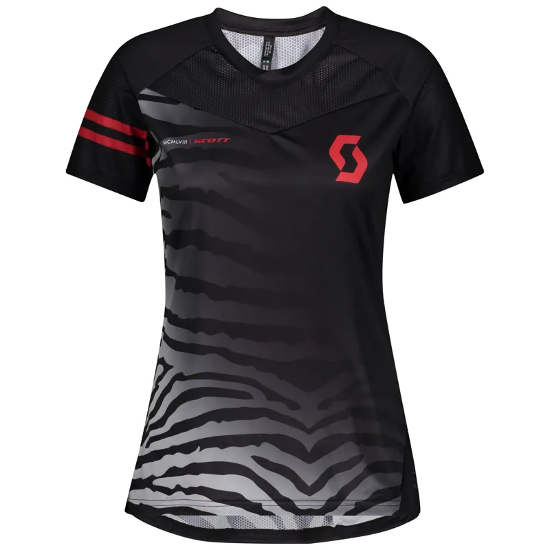Scott Trail Vertic Pro Short Sleeve Womens Jersey - Black/Pink