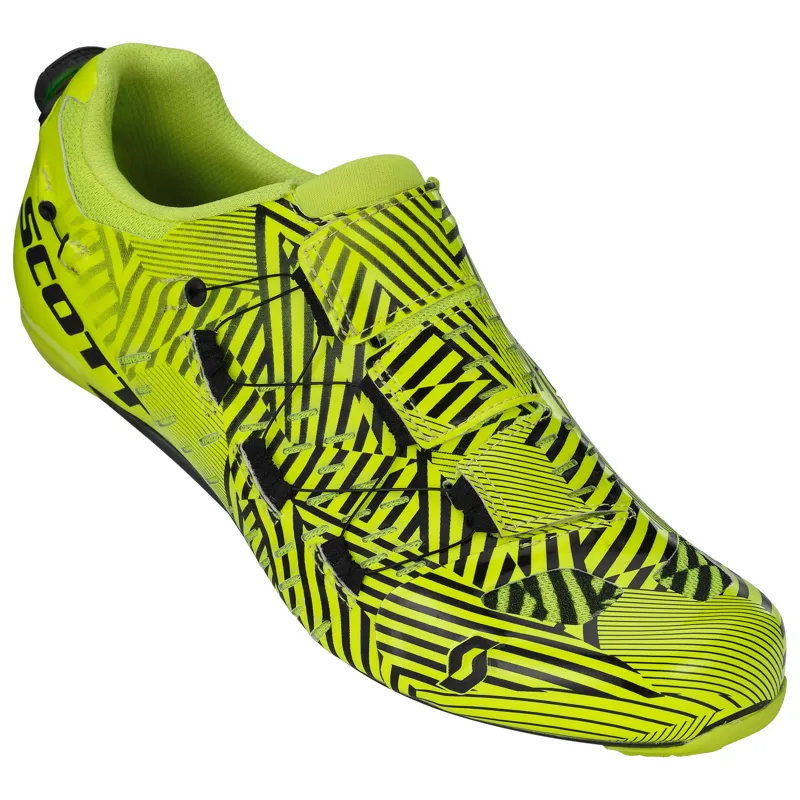 Scott Road Tri Carbon Road Shoes - Gloss Sulphur Yellow/Black-1