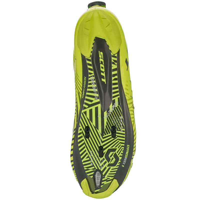 Scott Road Tri Carbon Road Shoes - Gloss Sulphur Yellow/Black-2