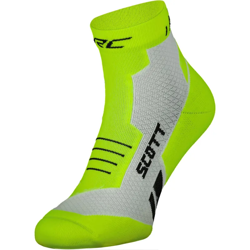Scott RC Running Quarter Socks - Safety Yellow/White