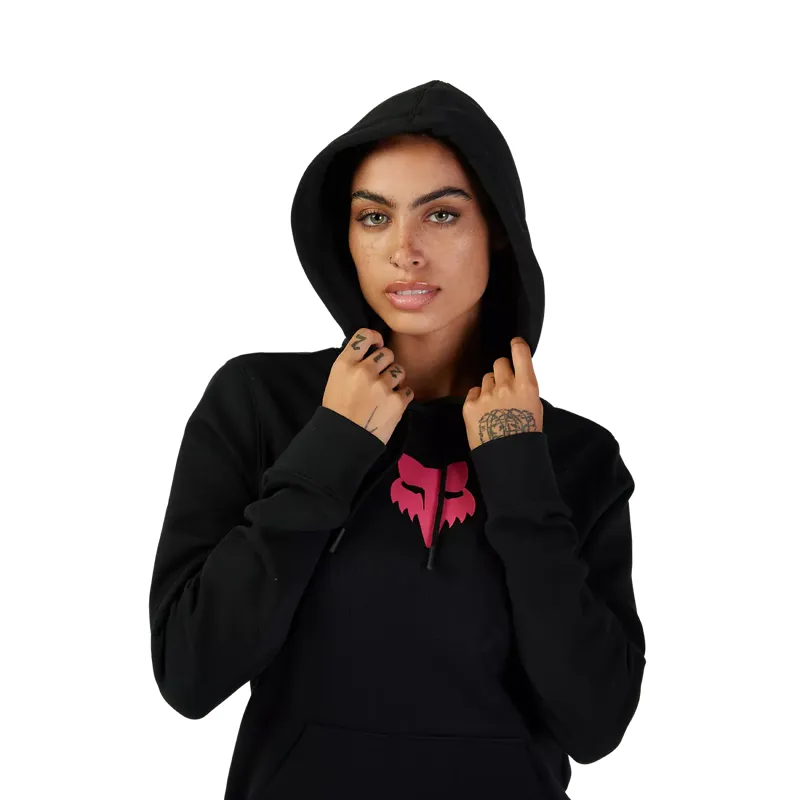 Fox Racing Fox Head Women's Pullover Hoodie - Black/Pink-6