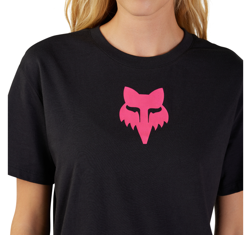 Fox Head Women's Short Sleeve Tee - Black/Pink-1