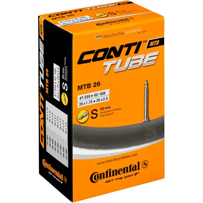 Continental MTB 26 inch Inner Tube - 26 x 1.75 - 2.5 inch - Presta