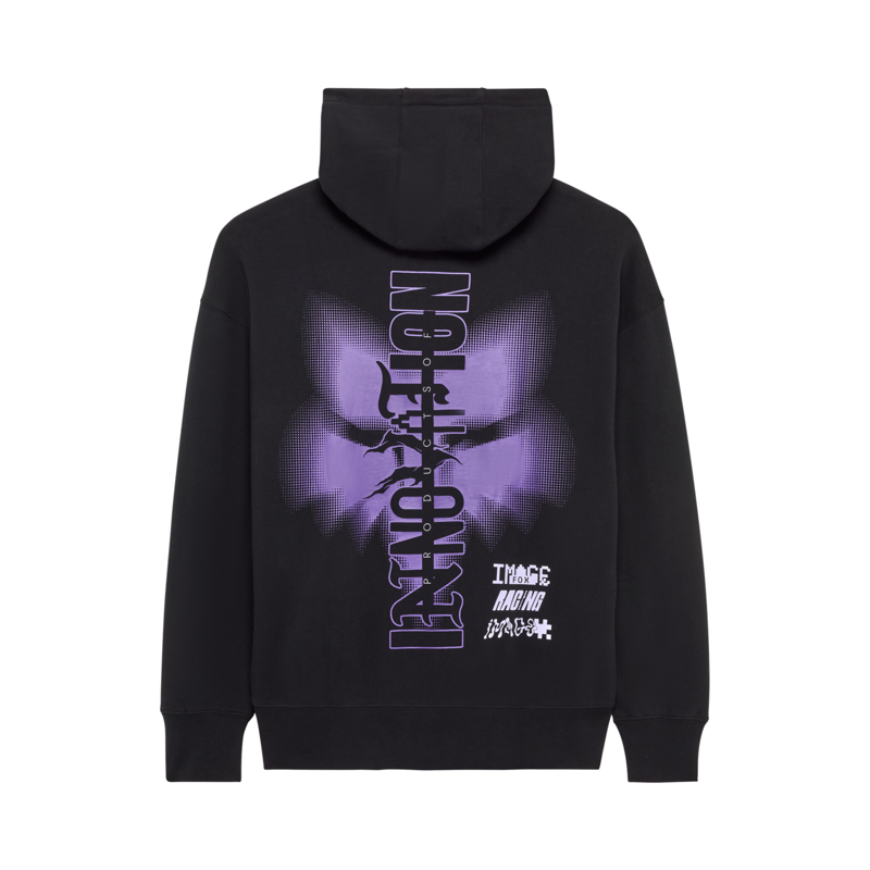 Fox Image Phantom Oversized Pullover Hoodie - Black-1
