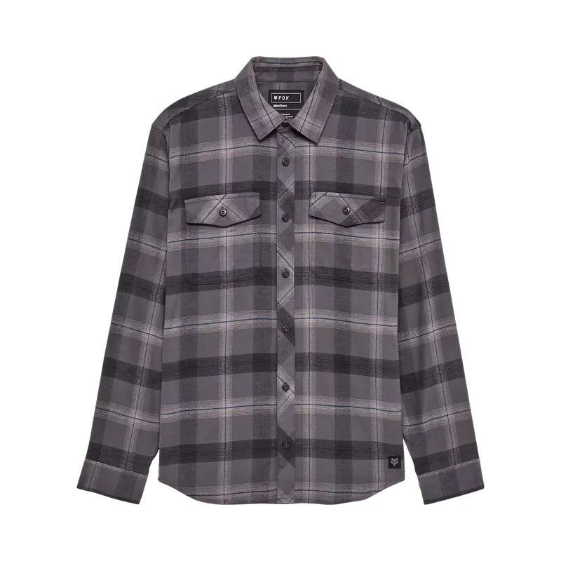 Fox Survivalist Core Men's Long Sleeve Flannel - Dark Shadow Grey