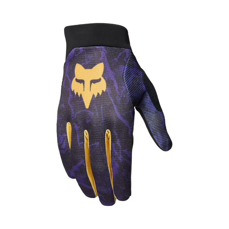 Fox Ranger Image Print Long Finger Gloves - Plum Purple