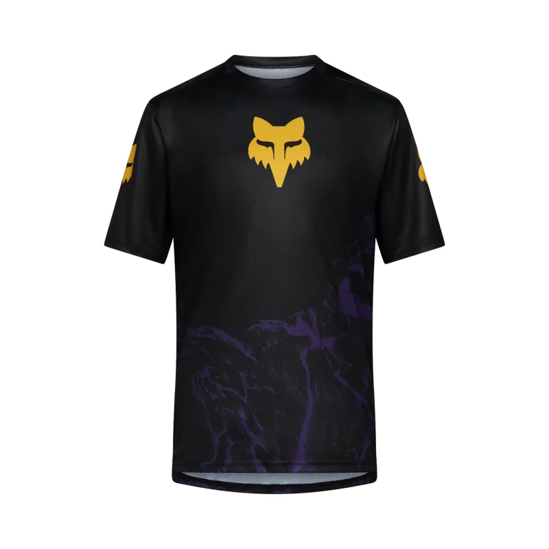 Fox Ranger Image Print Men's Short Sleeve Jersey - Plum Purple