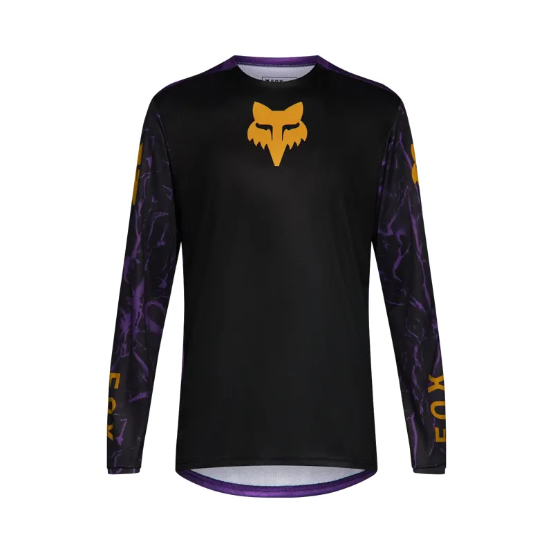 Fox Ranger Image Print Men's Long Sleeve Jersey - Plum Purple