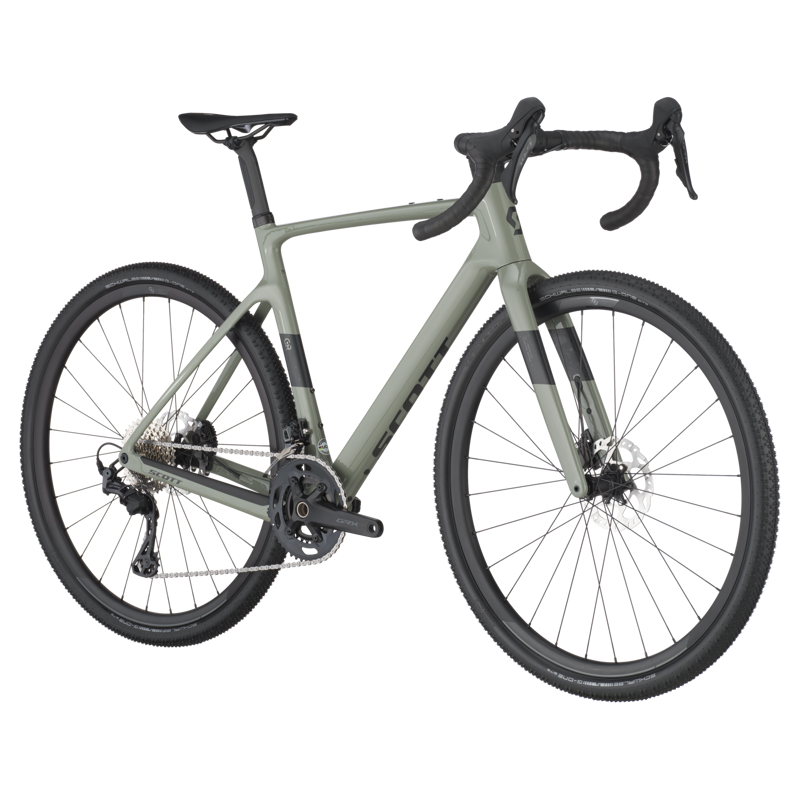 Scott Addict Gravel 50 2025 Carbon Gravel Road Bike - Undergrowth Green-1