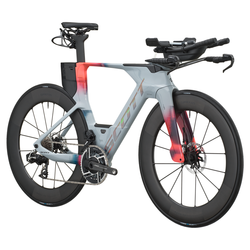 Scott Plasma RC Ultimate 2027 Carbon Triathlon Bike - Narwal Grey/Orange-1