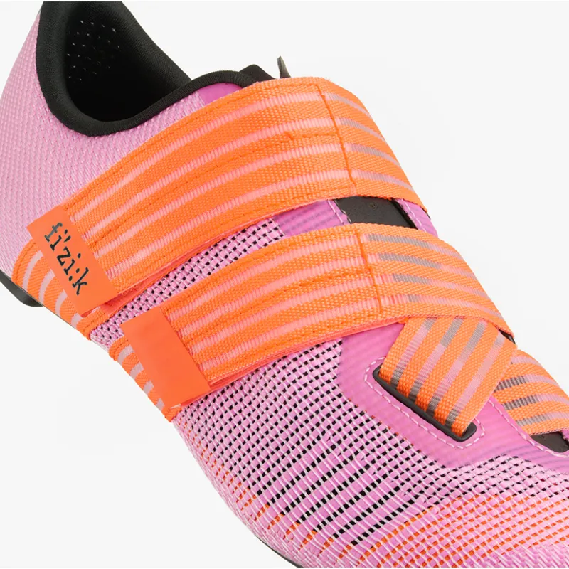 Fizik Vento Powerstrap Aeroweave Road Shoes - Coral/Black-5