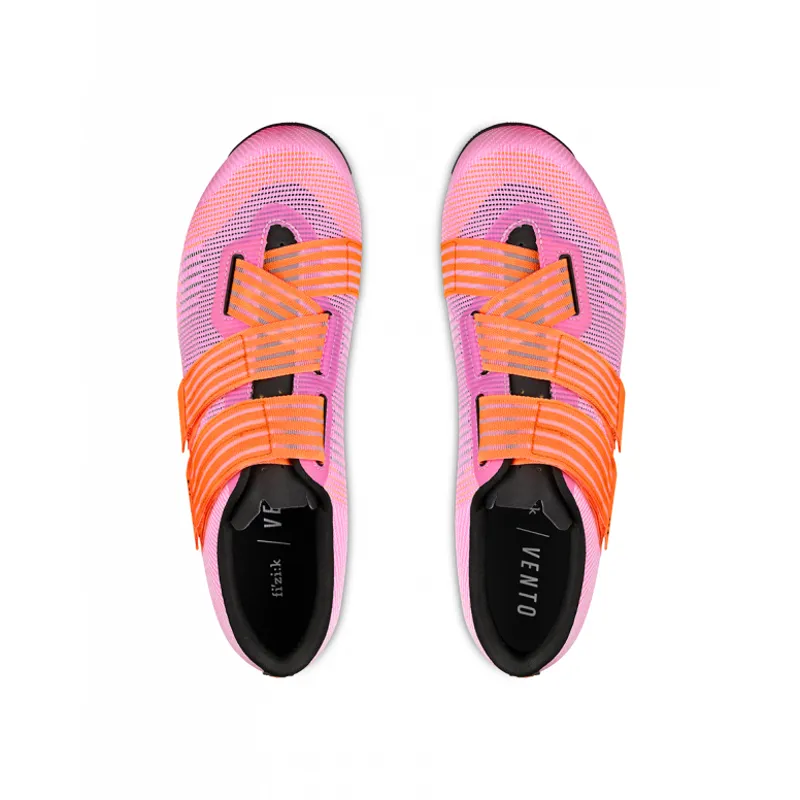 Fizik Vento Powerstrap Aeroweave Road Shoes - Coral/Black-3