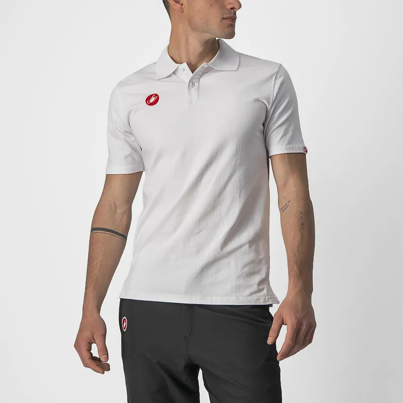 Castelli Race Day Short Sleeve Men's Polo Shirt - White