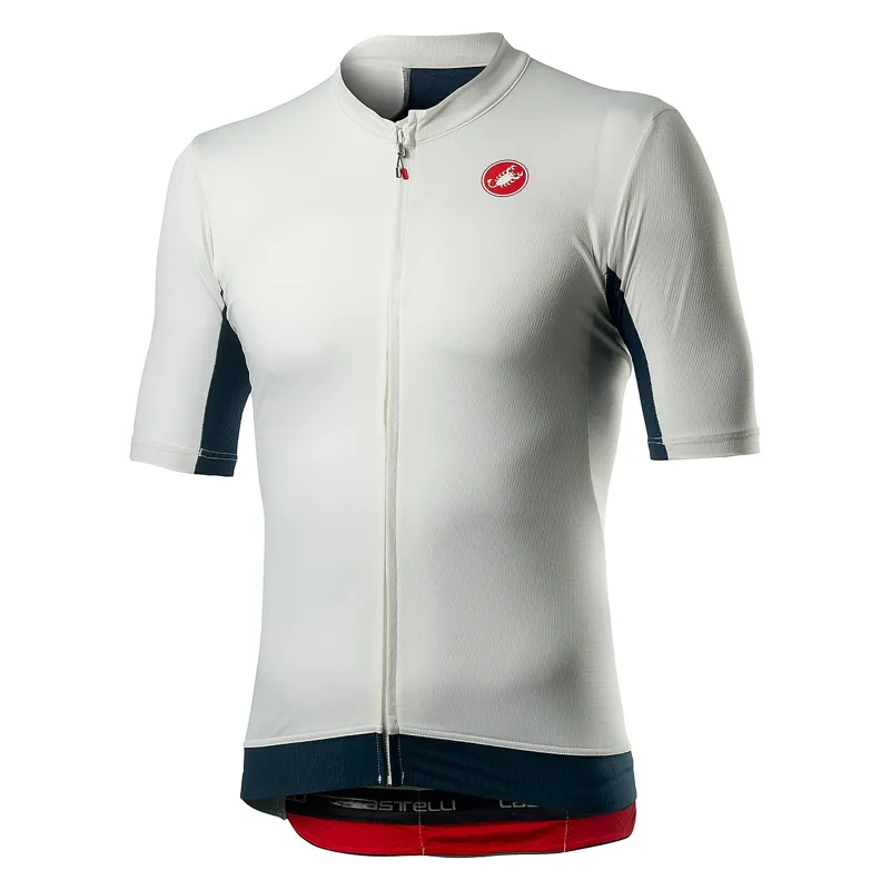 Castelli Vantaggio Short Sleeve Jersey - Ivory/Dark Infinity Blue - XS