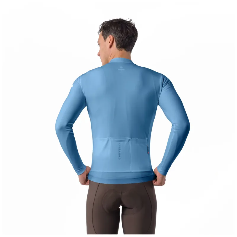 Castelli Espresso Thermal 2 Men's Long Sleeve Jersey - Metallic Blue-2