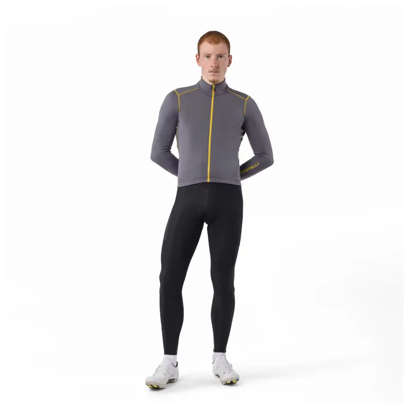 Castelli Unlimited Trail 2 Men's Long Sleeve Jersey - Smoky Gray/Mango Mojito-7